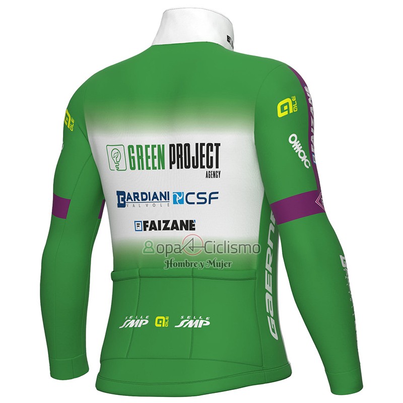 Verde Project Bardiani Csf Faizane Ropa Ciclismo Culotte Largo 2023 Hombre Mangas Largas Verde